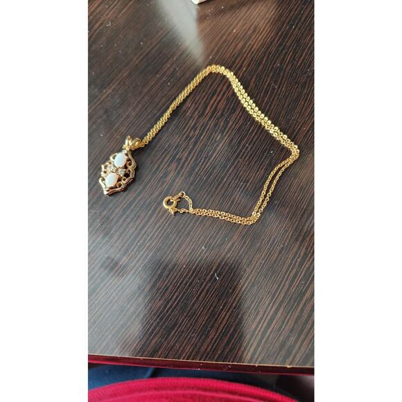 Gold Pearl and Diamond Necklace | Dainty Gold Jewelry - Picture 3 of 3